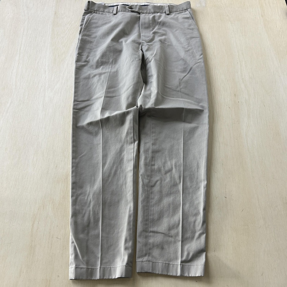 Brooks Brothers Pants Mens 34x32 Beige Clark Fit Chino Slim Straight Casual